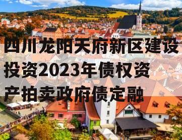 四川龙阳天府新区建设投资2023年债权资产拍卖政府债定融