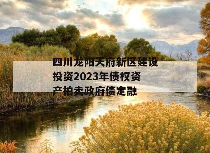 四川龙阳天府新区建设投资2023年债权资产拍卖政府债定融