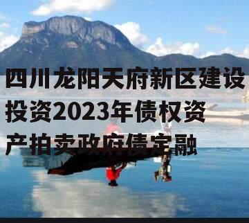 四川龙阳天府新区建设投资2023年债权资产拍卖政府债定融