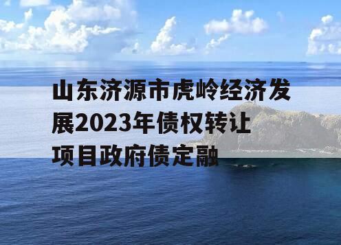 山东济源市虎岭经济发展2023年债权转让项目政府债定融