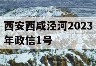 西安西咸泾河2023年政信1号