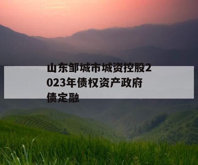 山东邹城市城资控股2023年债权资产政府债定融