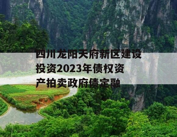 四川龙阳天府新区建设投资2023年债权资产拍卖政府债定融