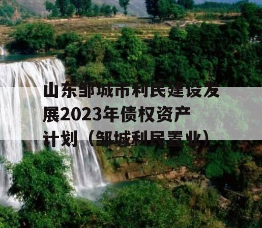 山东邹城市利民建设发展2023年债权资产计划（邹城利民置业）