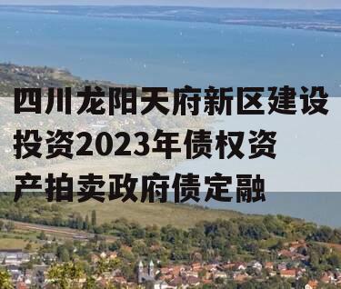 四川龙阳天府新区建设投资2023年债权资产拍卖政府债定融