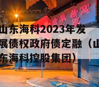 山东海科2023年发展债权政府债定融（山东海科控股集团）