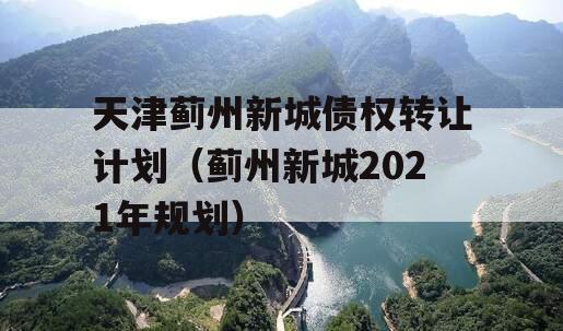 天津蓟州新城债权转让计划（蓟州新城2021年规划）