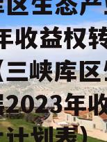 三峡库区生态产业发展2023年收益权转让计划（三峡库区生态产业发展2023年收益权转让计划表）