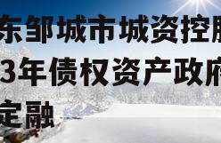 山东邹城市城资控股2023年债权资产政府债定融