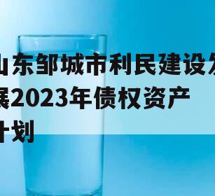 山东邹城市利民建设发展2023年债权资产计划