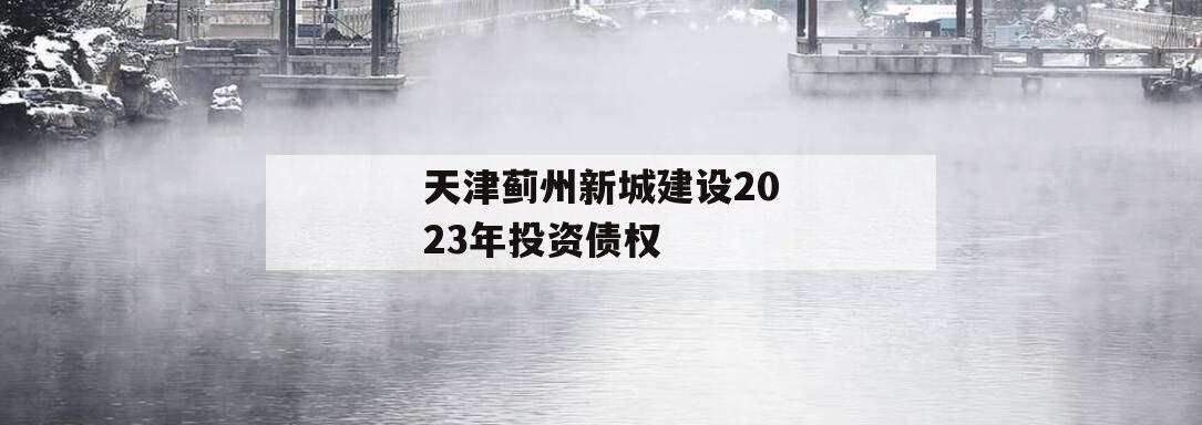 天津蓟州新城建设2023年投资债权