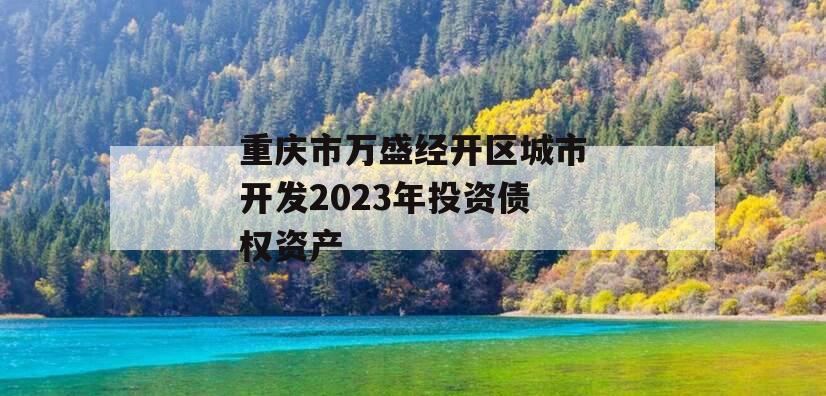 重庆市万盛经开区城市开发2023年投资债权资产