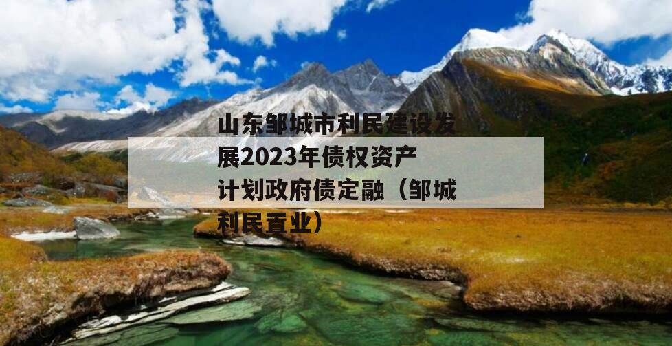 山东邹城市利民建设发展2023年债权资产计划政府债定融（邹城利民置业）