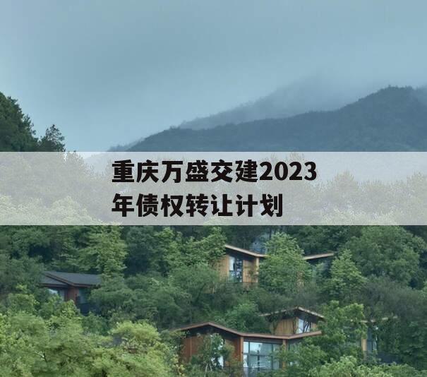 重庆万盛交建2023年债权转让计划