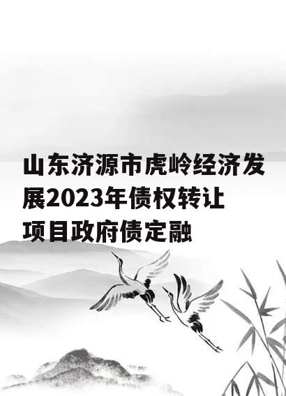 山东济源市虎岭经济发展2023年债权转让项目政府债定融