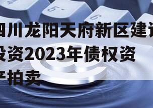 四川龙阳天府新区建设投资2023年债权资产拍卖