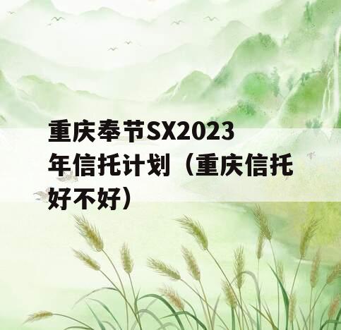 重庆奉节SX2023年信托计划（重庆信托好不好）