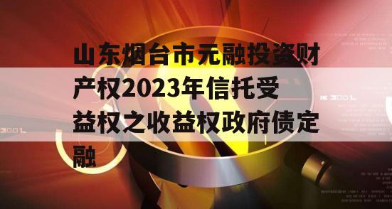 山东烟台市元融投资财产权2023年信托受益权之收益权政府债定融