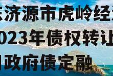 山东济源市虎岭经济发展2023年债权转让项目政府债定融