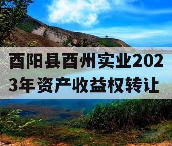 酉阳县酉州实业2023年资产收益权转让