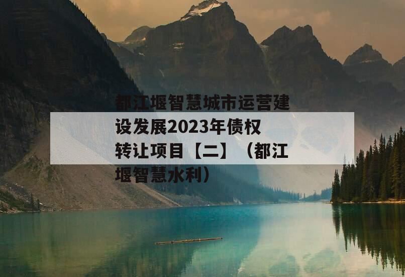 都江堰智慧城市运营建设发展2023年债权转让项目【二】（都江堰智慧水利）