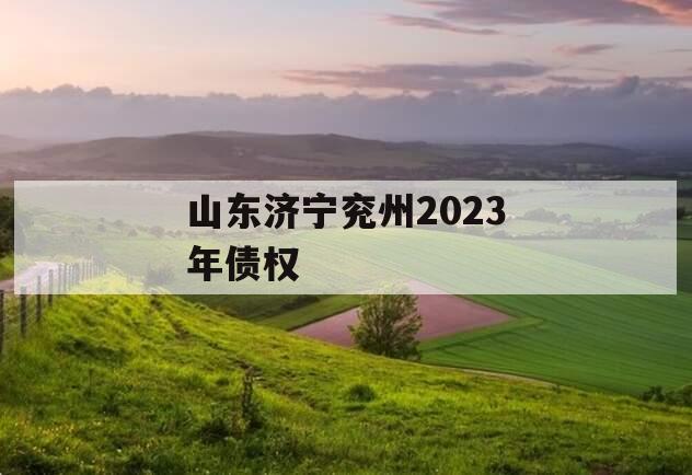 山东济宁兖州2023年债权