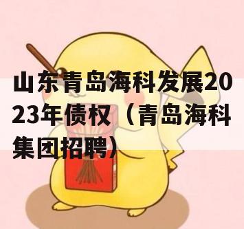 山东青岛海科发展2023年债权（青岛海科集团招聘）