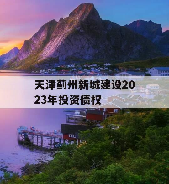 天津蓟州新城建设2023年投资债权