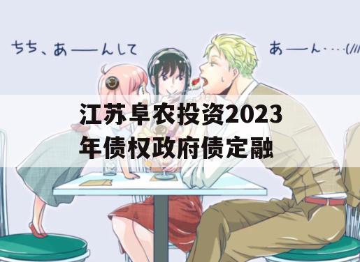 江苏阜农投资2023年债权政府债定融