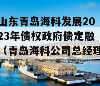 山东青岛海科发展2023年债权政府债定融（青岛海科公司总经理）