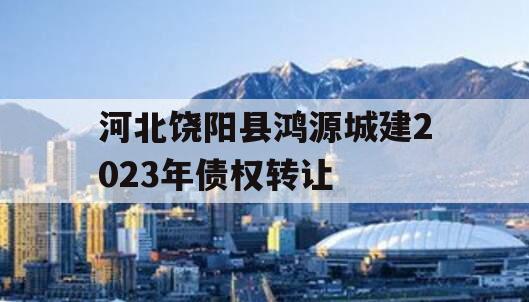 河北饶阳县鸿源城建2023年债权转让