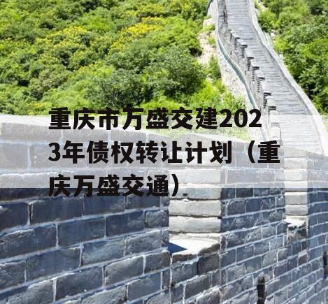 重庆市万盛交建2023年债权转让计划（重庆万盛交通）