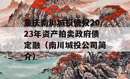 重庆南川城投债权2023年资产拍卖政府债定融（南川城投公司简介）