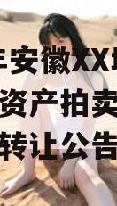 2023年安徽XX城建债权资产拍卖（安徽省债权转让公告）