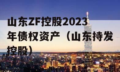 山东ZF控股2023年债权资产（山东持发控股）