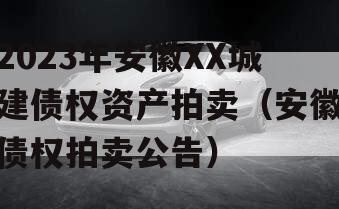 2023年安徽XX城建债权资产拍卖（安徽债权拍卖公告）