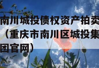 南川城投债权资产拍卖（重庆市南川区城投集团官网）