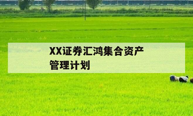 XX证券汇鸿集合资产管理计划