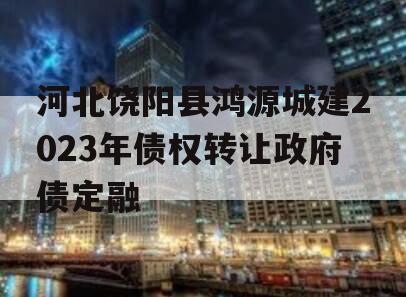 河北饶阳县鸿源城建2023年债权转让政府债定融