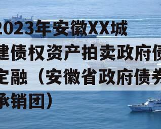 2023年安徽XX城建债权资产拍卖政府债定融（安徽省政府债券承销团）