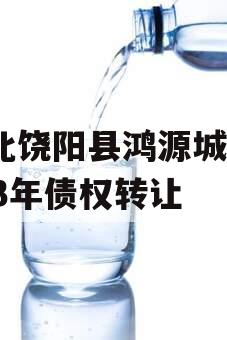 河北饶阳县鸿源城建2023年债权转让