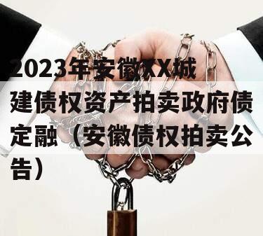 2023年安徽XX城建债权资产拍卖政府债定融（安徽债权拍卖公告）