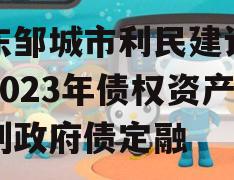 山东邹城市利民建设发展2023年债权资产计划政府债定融