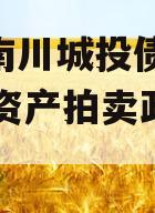 重庆南川城投债权2023年资产拍卖政府债定融