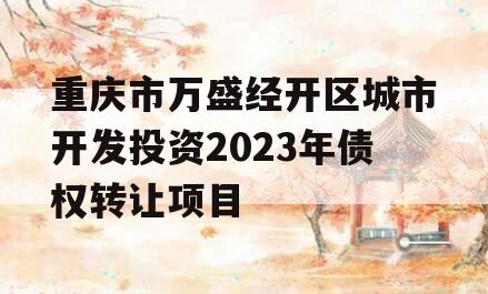 重庆市万盛经开区城市开发投资2023年债权转让项目