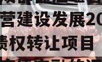 包含成都都江堰智慧城市运营建设发展2023年债权转让项目【二】政府债定融的词条