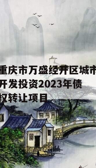 重庆市万盛经开区城市开发投资2023年债权转让项目