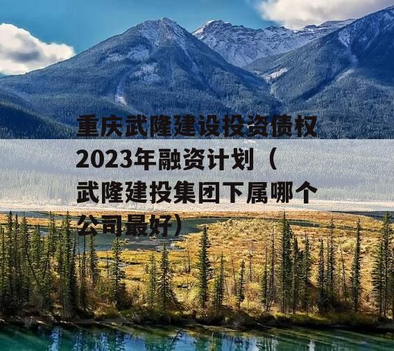 重庆武隆建设投资债权2023年融资计划（武隆建投集团下属哪个公司最好）