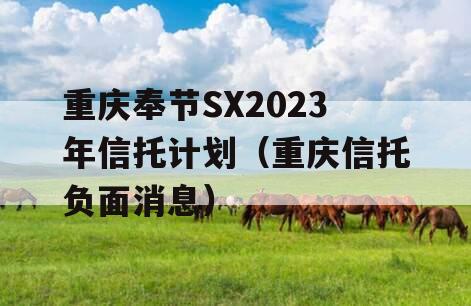 重庆奉节SX2023年信托计划（重庆信托负面消息）