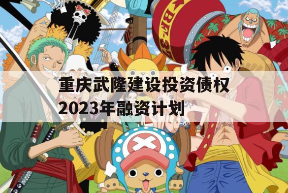 重庆武隆建设投资债权2023年融资计划